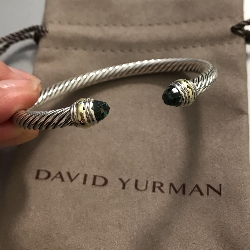 DY Silver & Gold 14k with Prasiolite 5mm Bracelet